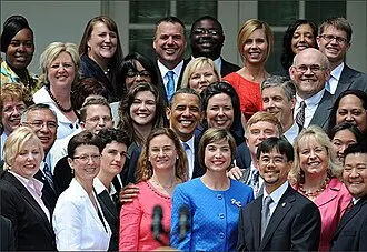 President Obama with a group of teachers at Teachers' Day, May 3rd 2011