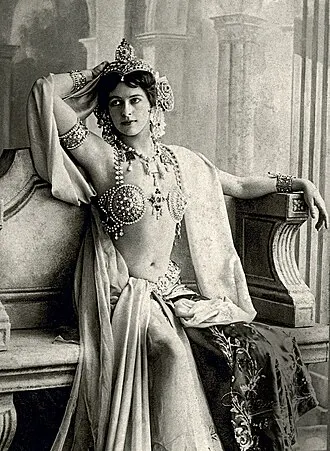 Mata Hari in 1906, soon after the Dutchwoman reinvented herself as an exotic dancer. Inspired by dances she had seen in the Dutch East Indies, she took a stage name that means “eye of the day” or "sun" in Malay.