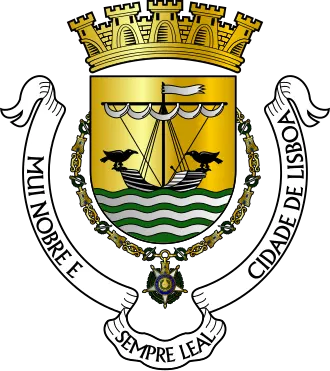 The coat of arms of the city of Lisbon, Portugal's capital. Original rendition by Sérgio Horta, vectorisation by GumSkyloard.