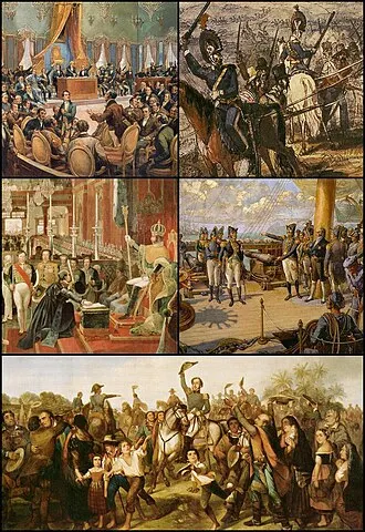 Compilation of images of the independence of Brazil.