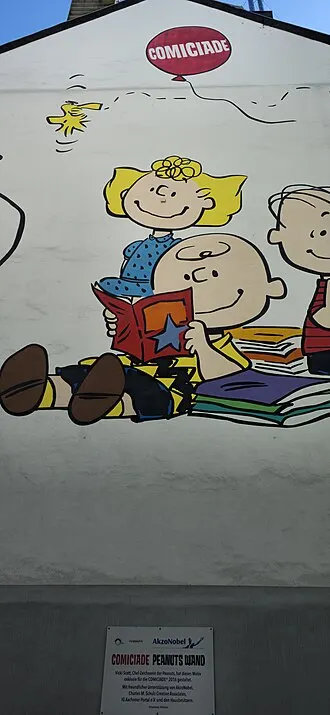 Peanuts mural2016 - Aufnahme vom 28.04.2025; Robensstraße (Aachen); Comiciade 2016, 2025 photographs of Aachen