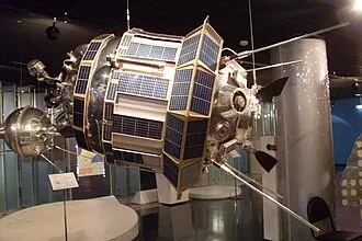 Mockup (1:1) of the spacecraft Luna 3 at Memorial Museum of Astronautics (Moscow).